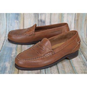 Johnston & Murphy Baldwin Men's Size 9.5 (W) Brown Leather Penny Loafers NICE